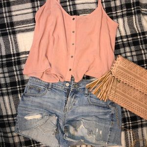 Pink/mauve crop top